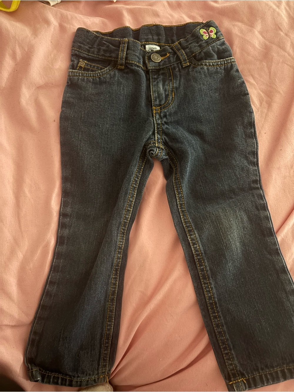 Carter's Dark Blue Denim Jeans with Butterfly Patch